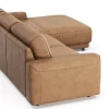 Ecksofa Balok - 2,5-Sitzer mit Longchair groß rechts, Leder, Cognac – Bild 4