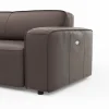 Ecksofa Denver - Longchair links, groß mit 2,5 Sitzer, inkl. Sitzvorzug (motorisch), Leder, Mocca – Bild 3