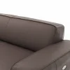 Ecksofa Denver - Longchair links, groß mit 2,5 Sitzer, inkl. Sitzvorzug (motorisch), Leder, Mocca – Bild 4
