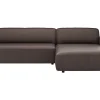 Ecksofa Denver - 2,5-Sitzer mit Longchair rechts, groß, Leder, Mocca – Bild 2