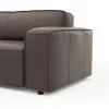 Ecksofa Denver - Longchair links, groß mit 2,5-Sitzer, Leder, Mocca – Bild 4