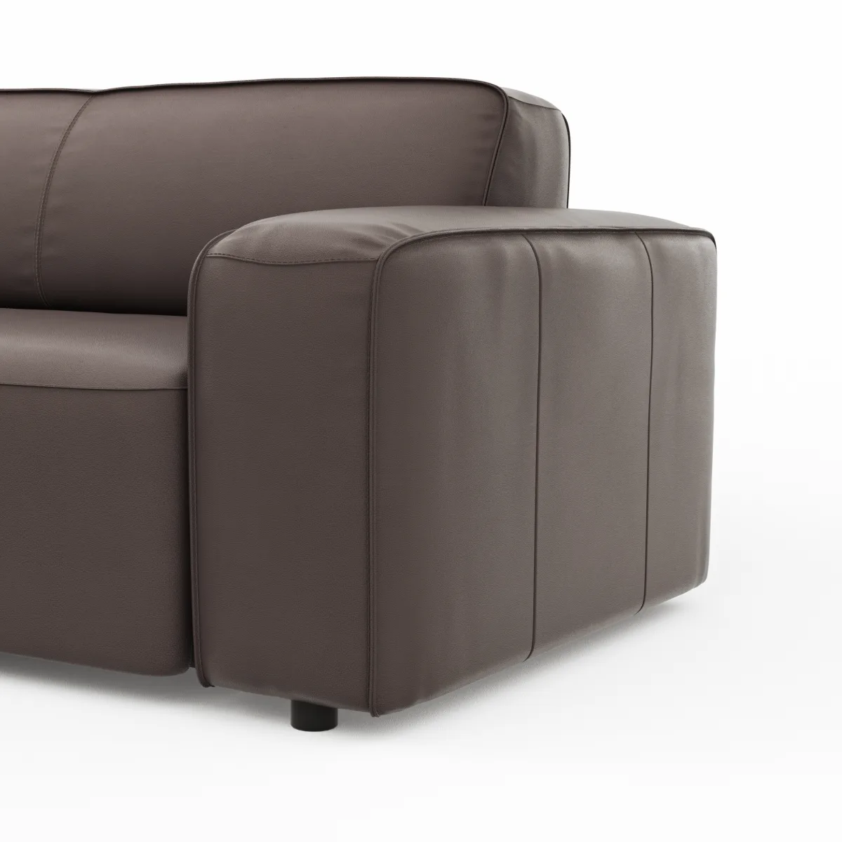 Ecksofa Denver - Longchair links, groß mit 2,5-Sitzer, Leder, Mocca – Bild 4