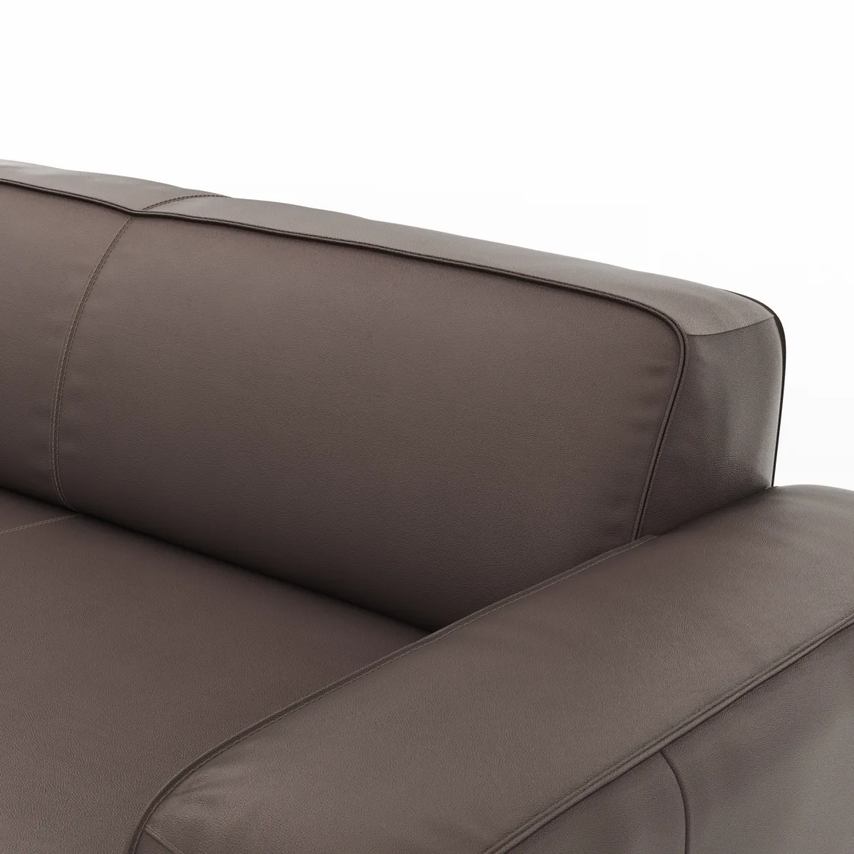 Ecksofa Denver - Longchair links, groß mit 2,5-Sitzer, Leder, Mocca – Bild 3