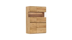 Alternative view of Highboard Hillsboro - inkl. Beleuchtung, Wildeiche natur, geölt