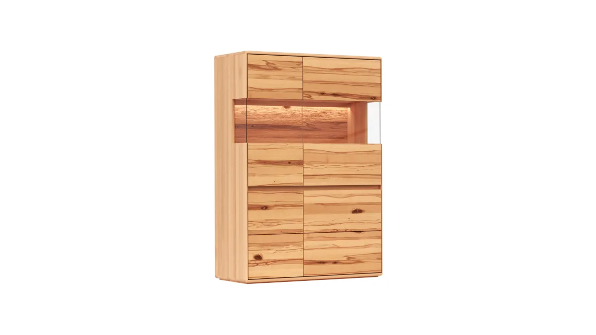 Highboard Hillsboro - inkl. Beleuchtung, Buche/Kernbuche natur, geölt – Bild 2