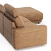 Ecksofa Balok - 2,5-Sitzer mit Longchair groß rechts, inkl. Relaxfunktion (motorisch) und Kopfstütze, Leder, Cognac – Bild 4