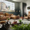 Ecksofa Balok - 2,5-Sitzer mit Longchair groß rechts, inkl. Relaxfunktion (motorisch) und Kopfstütze, Leder, Cognac – Bild 6
