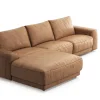 Ecksofa Balok - Longchair groß links mit 2,5-Sitzer, Leder, Cognac – Bild 4