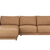 Ecksofa Balok - Longchair groß links mit 2,5-Sitzer, Leder, Cognac – Bild 2