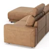 Ecksofa Balok - Longchair groß rechts mit 2,5-Sitzer, inkl. Relaxfunktion (motorisch) und Kopfstütze, Leder, Cognac – Bild 4