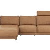 Ecksofa Balok - Longchair groß rechts mit 2,5-Sitzer, inkl. Relaxfunktion (motorisch) und Kopfstütze, Leder, Cognac – Bild 2