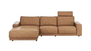 Alternative view of Ecksofa Balok - Longchair groß rechts mit 2,5-Sitzer, inkl. Relaxfunktion (motorisch) und Kopfstütze, Leder, Cognac