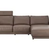 Ecksofa Balok - 2,5-Sitzer mit Longchair groß rechts, inkl. Relaxfunktion (motorisch) und Kopfstütze, Leder, Dunkelbraun – Bild 2