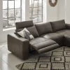 Ecksofa Balok - 2,5-Sitzer mit Longchair groß rechts, inkl. Relaxfunktion (motorisch) und Kopfstütze, Leder, Dunkelbraun – Bild 3