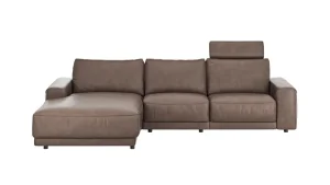 Alternative view of Ecksofa Balok - Longchair groß links mit 2,5-Sitzer, inkl. Relaxfunktion (motorisch) und Kopfstütze, Leder, Dunkelbraun