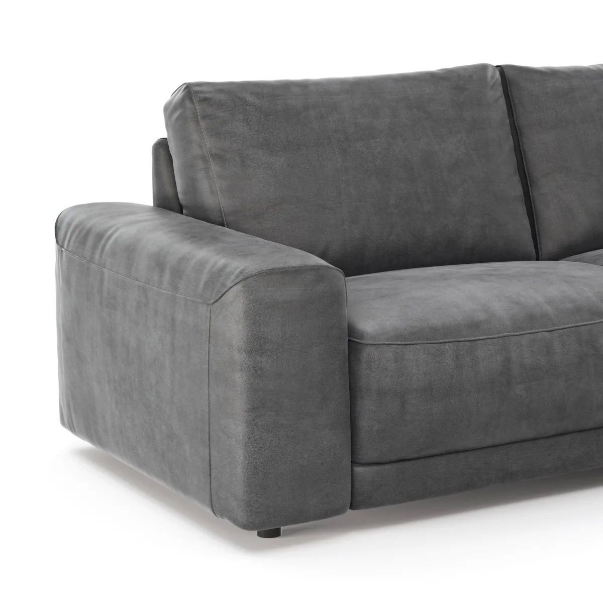 Ecksofa Balok - 2,5-Sitzer mit Longchair groß rechts, Stoff, Anthrazit – Bild 3