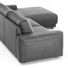 Ecksofa Balok - 2,5-Sitzer mit Longchair groß rechts, Stoff, Anthrazit – Bild 4