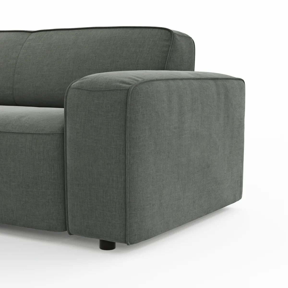 Ecksofa Denver - Longchair links mit 2,5-Sitzer, Stoff, Grau – Bild 3