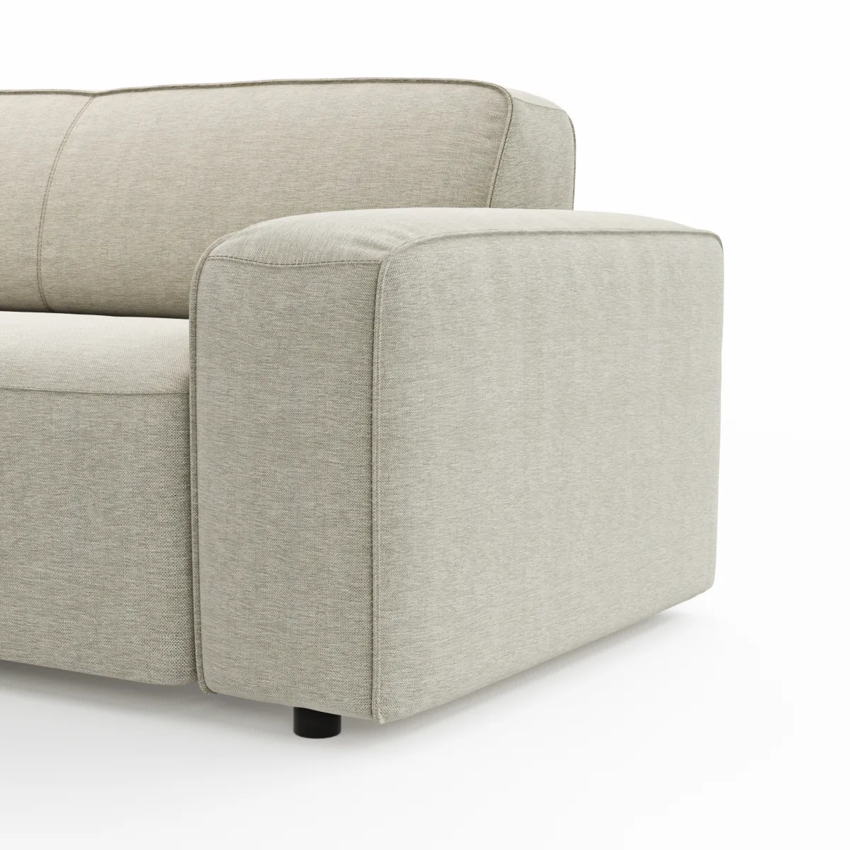 Ecksofa Denver - Longchair links mit 2,5-Sitzer, Stoff, Natur – Bild 4