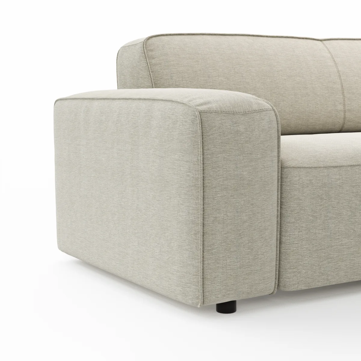 Ecksofa Denver - 2,5-Sitzer mit Longchair rechts, Stoff, Natur – Bild 3