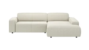 Alternative view of Ecksofa Denver - 2-Sitzer mit Longchair rechts, Stoff, Natur