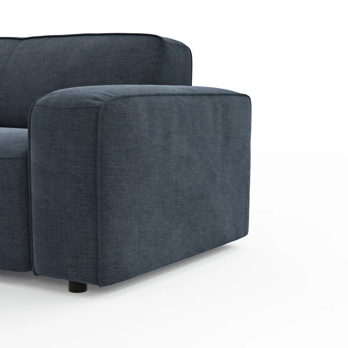 Ecksofa Denver - Longchair links mit 2-Sitzer, Stoff, Blau – Bild 4