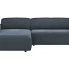 Ecksofa Denver - Longchair links mit 2-Sitzer, Stoff, Blau – Bild 2
