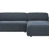 Ecksofa Denver - 2-Sitzer mit Longchair rechts, Stoff, Blau – Bild 2