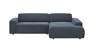 Alternative view of Ecksofa Denver - 2-Sitzer mit Longchair rechts, Stoff, Blau
