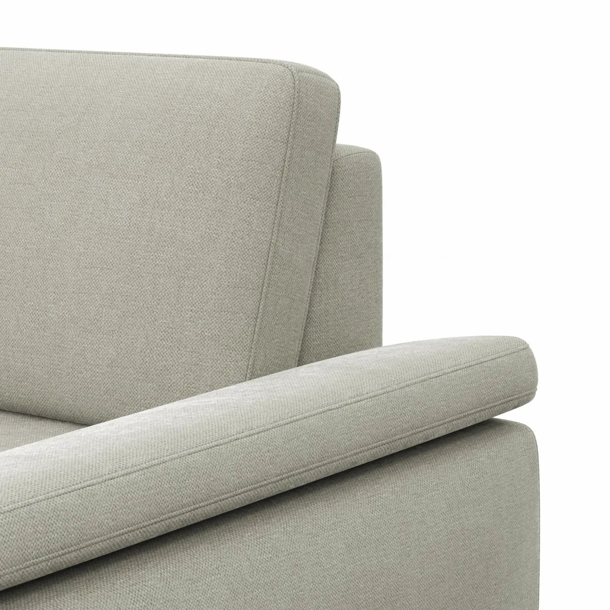 Ecksofa Houston - 1-Sitzer mit Abschlussteil links, Eckelement und 2,5-Sitzer rechts, inkl. Sitztiefenverstellung und Armlehne klappbar, Stoff, Natur – Bild 4