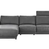 Ecksofa Balok - Longchair groß links mit 2,5-Sitzer, inkl. Relaxfunktion (motorisch) und Kopfstütze, Stoff, Anthrazit – Bild 2