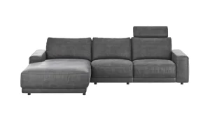 Alternative view of Ecksofa Balok - Longchair groß links mit 2,5-Sitzer, inkl. Relaxfunktion (motorisch) und Kopfstütze, Stoff, Anthrazit
