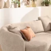Ecksofa Karasu - 3-Sitzer mit Ottomane rechts, Stoff, Natur – Bild 3