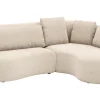 Ecksofa Karasu - 3-Sitzer mit Ottomane rechts, Stoff, Natur – Bild 2
