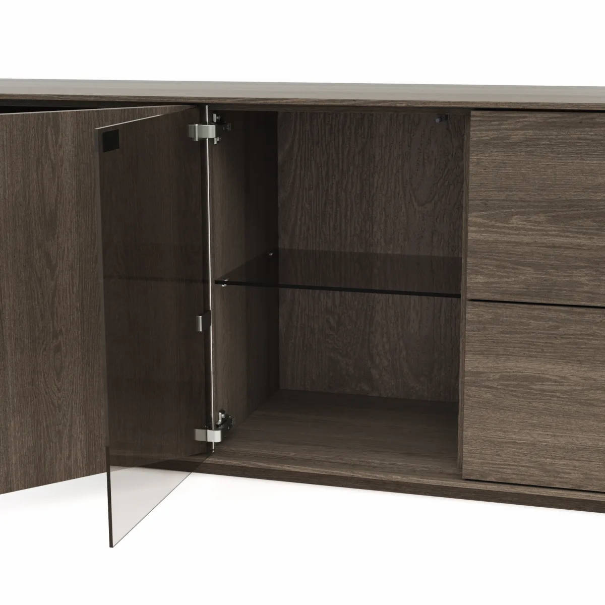 Mediaboard Saratoga - Buche massiv, silbergrau geölt – Bild 3