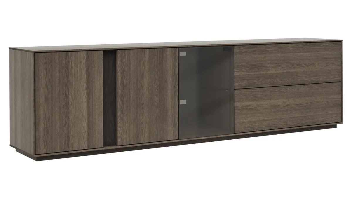 Mediaboard Saratoga - Buche massiv, silbergrau geölt – Bild 2