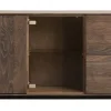 Mediaboard Saratoga - mit Schubkasten und Klapptüre, Buche massiv, silbergrau geölt – Bild 2