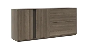 Alternative view of Sideboard Saratoga - mit Klapptüren, Buche massiv, silbergrau geölt