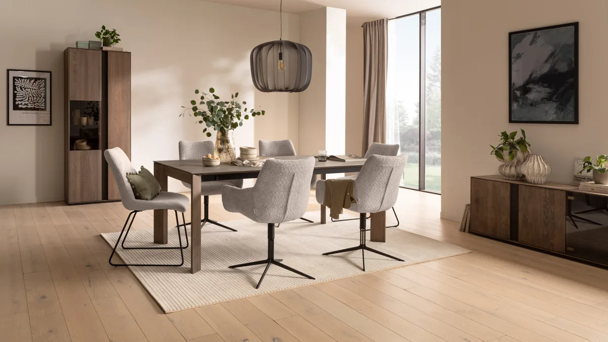 Esstisch Saratoga - ausziehbar, LB ca. 180x95 cm, Buche massiv, silbergrau geölt – Bild 6