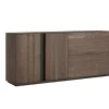Sideboard Saratoga - mit Schubkasten und Klapptüre, Buche massiv, silbergrau geölt – Bild 2