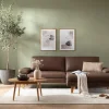 Ecksofa Houston - 1,75-Sitzer mit Longchair groß rechts, inkl. Sitztiefenverstellung und Armlehne klappbar, Leder, Dunkelbraun – Bild 6