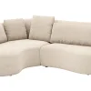 Ecksofa Karasu - Ottomane links mit 3-Sitzer rechts, Stoff, Natur – Bild 2