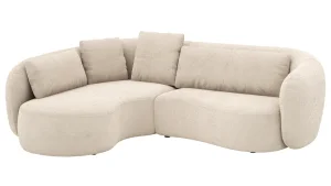 Alternative view of Ecksofa Karasu - Ottomane links mit 3-Sitzer rechts, Stoff, Natur