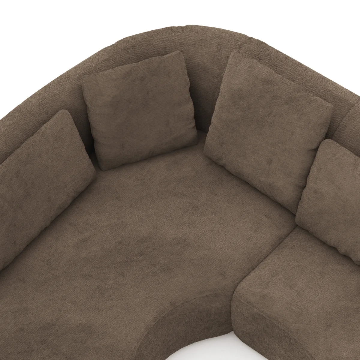 Ecksofa Karasu - Ottomane links mit 3-Sitzer rechts, Stoff, Taupe – Bild 3
