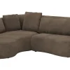 Ecksofa Karasu - Ottomane links mit 3-Sitzer rechts, Stoff, Taupe – Bild 2