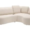Ecksofa Karasu - 3-Sitzer mit Ottomane rechts, Stoff, Creme – Bild 2