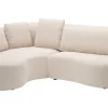 Ecksofa Karasu - Ottomane links mit 3-Sitzer rechts, Stoff, Creme – Bild 2