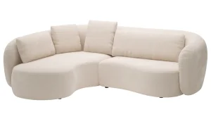 Alternative view of Ecksofa Karasu - Ottomane links mit 3-Sitzer rechts, Stoff, Creme
