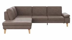 Alternative view of Ecksofa Houston - 1-Sitzer mit Abschlussteil links, Eckelement und 2,5-Sitzer rechts, inkl. Sitztiefenverstellung und Armlehne klappbar, Leder, Dunkelbraun