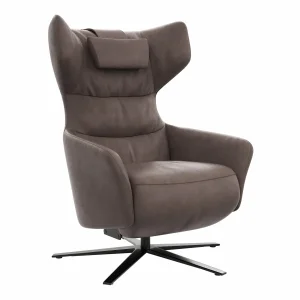 Alternative view of Drehsessel Houston Relax - Größe M, inkl. Relaxfunktion (motorisch), Aufstehhilfe und Kopfstütze, Leder, Dunkelbraun